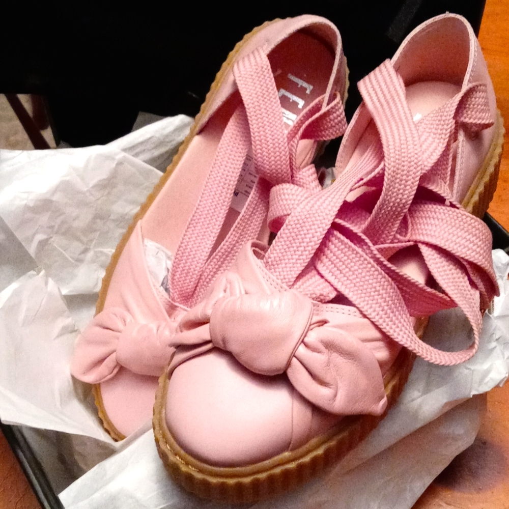Fenty by Puma Pink Bow Creeper Sandal
